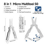 NexTool - Micro Sailor Scissors S0 Mini Keychain Multitool 8-in-1